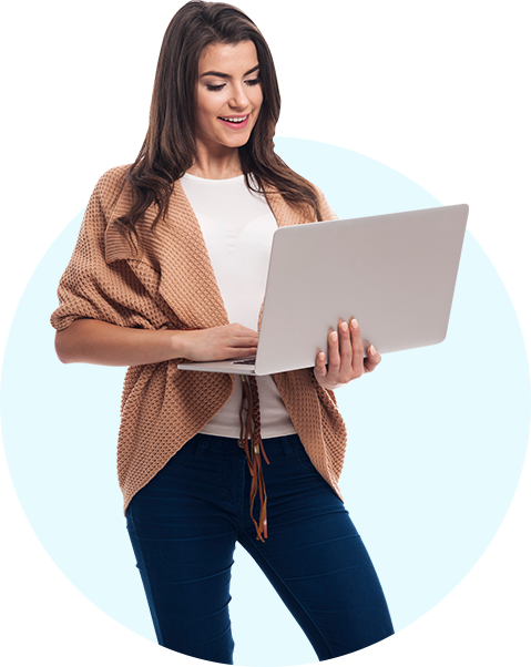 Female Carrying Computer